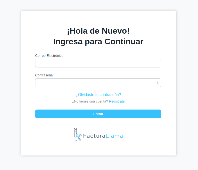 Imagen del sitio web de FacturaLlama