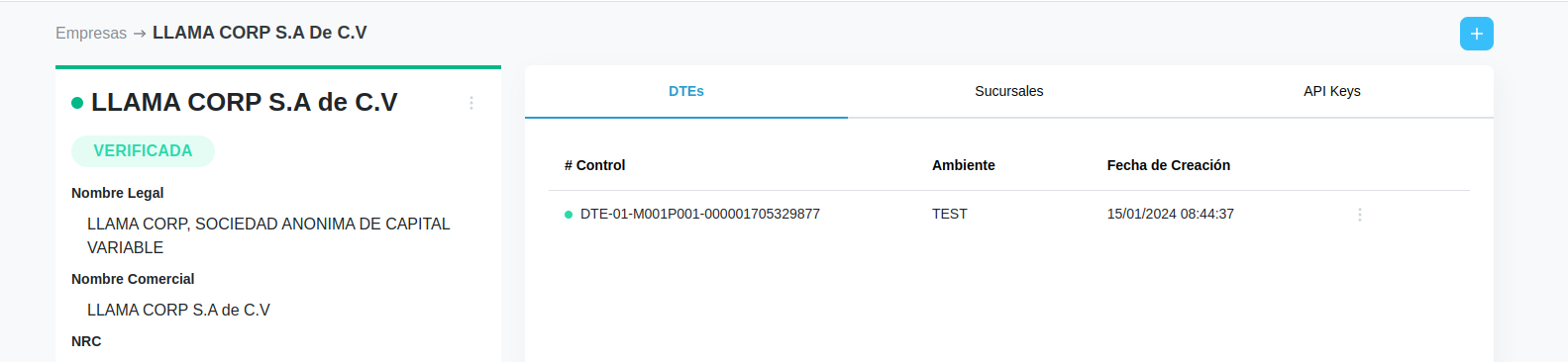 Creación de DTE