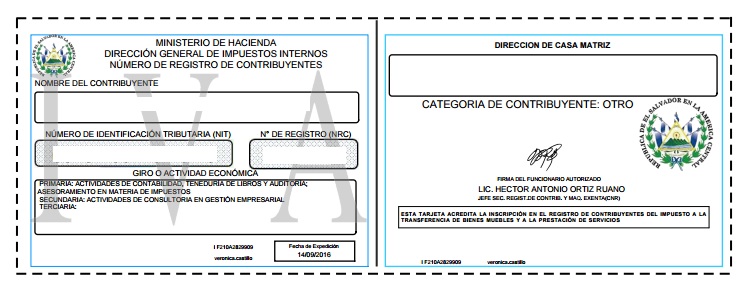 Tarjeta NRC